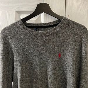 Mens Gray Knit Polo Ralph Lauren Sweater